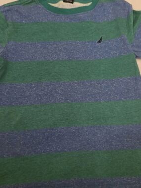 Nautica Striped Green & Blue Tee